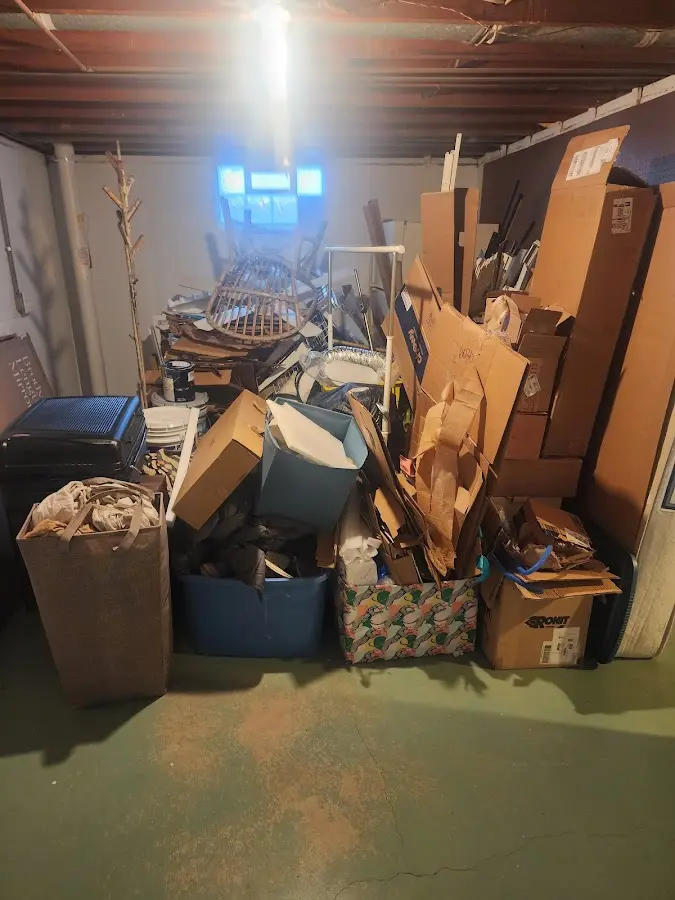 Roll-off dumpster container at job site for 6 Yard Dumpster Rental in Beachwood